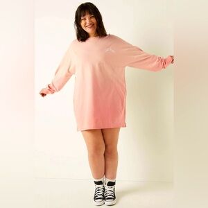 Pink By Victoria’s Secret Tunic Tee/ Dress Long Sleeve Small With Pockets Ombre